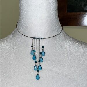 Elegant Blue Teardrop Necklace